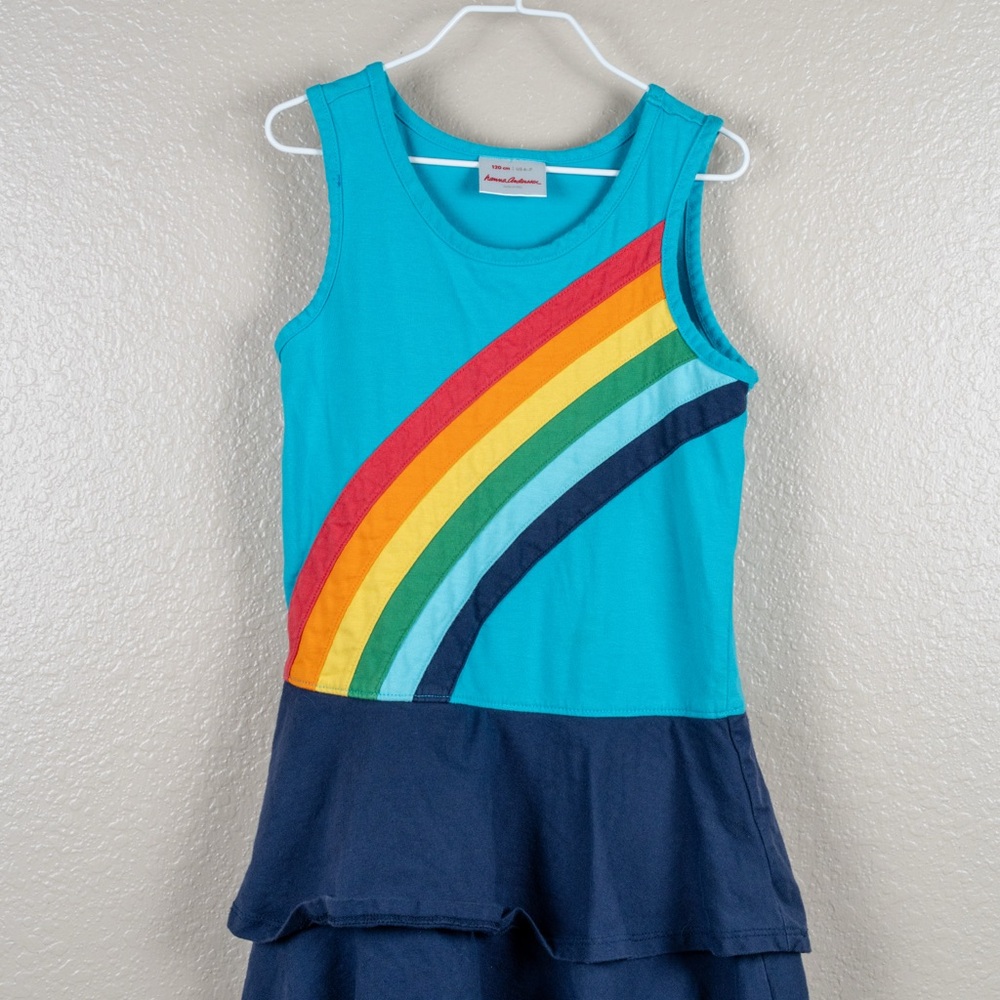 Hanna Andersson Girls Rainbow Dress Size 110 (Size 5) – Tiered Skirt